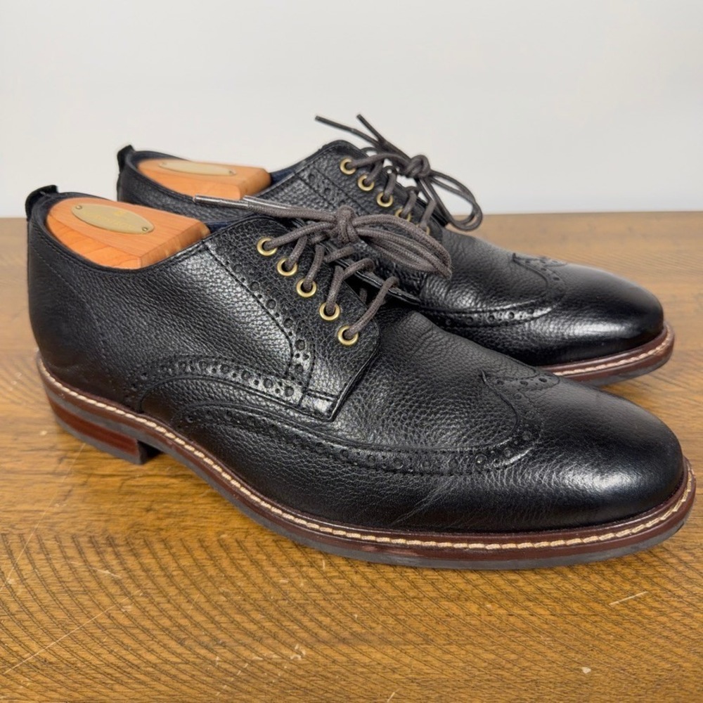 Cole Haan Shoes Mens 8 Black Watson Grand OS Wingtip Oxford Leather Dress